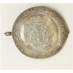 Mid-eastern seventeenth to nineteenth Century  hammered silver belt plate turned into a  sipping cup