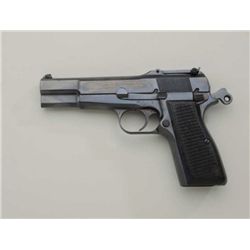 FN Browning Hi-Power semi-auto pistol,  tangent sight, nazi proofed, no magazine, 9mm  cal., re-fini