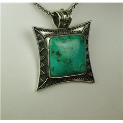 Gorgeous ladies heavy sterling silver  designer necklace weighing over 42 grams set  with a fine cab
