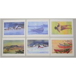 Series of 12 prints of watercolors by M.F.  Ullman, each approx. 9” x 11” depicting  pleasing countr