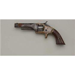 Smith & Wesson Model 1 Second Issue spur  trigger tip-up revolver, .22 cal., 3-1/4”  barrel, brass f
