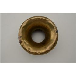 Antique brass spittoon cover, approx. 9” in  diameter with classic appearance of years of  use.   Es