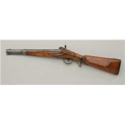 Antique percussion French short musketoon,  approx. .75 cal., #79 with good action and  wood stock, 