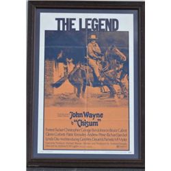 Professionally framed and matted large movie  poster advertising “Chisum” starring the  legendary Jo
