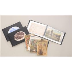 Lot of western postcards and photographs, 4  albums total.  Shows subjects of cowboys,  ladies, hors