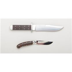Lot of two custom knives by F. M. Kelley of  Modesto, CA and Boulder Creek, CA, both in  overall exc