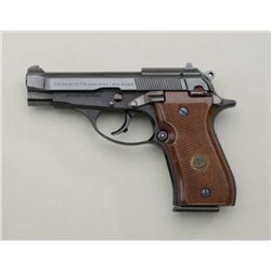 Beretta Model 85BB DA semi-auto pistol, 9mm  short cal., 3-3/4” barrel, blue finish,  checkered wood