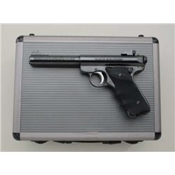 Ruger Mark II Target semi-auto pistol, .22LR  cal., 5-1/2” heavy barrel, black finish,  finger groov
