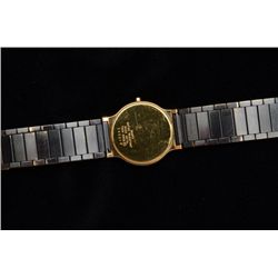 Men's black ceramic and gold trim Lassale  wrist watch with date. This is the top of the  line watch