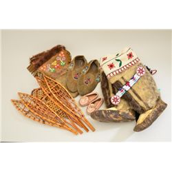 Bonanza lot of Canadian Northwest Indian  items from an old estate including a pair of  beaded thick