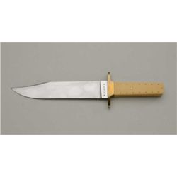 Custom clip point Bowie knife by W. W. Mapes  in like new condition approx. 12” overall  with an 8” 