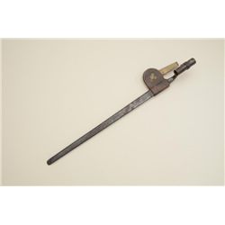 Springfield Trapdoor bayonet and scabbard  with hanger, in good condition, showing  50-75% bluing, s