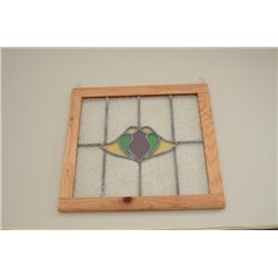 Older stained and leaded glass window,  approx. 17” x 19” in overall very good  condition at time of