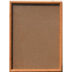Oak and glass hinged display case, approx.  24” x 18” and 1-1/2” deep in fine condition  at time of 