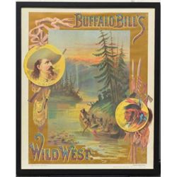 Framed modern copy color print by the Buffalo  Bill Historical Center of one of Buffalo  Bill’s Wild