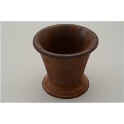 Antique cast iron assayer’s mortar, approx.  5” in height and 5” in diameter, obtained in  the gold 