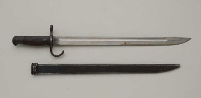Japanese Type 30 Bayonet And Metal Scabbard With Nagoya Arsenal Marking In Overall Very Good Condi Japanese Type 30 Bayonet And Metal Scabbard With Nagoya Arsenal Marking In Overall Very Good Condi