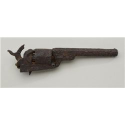 Colt Model 1849 Pocket percussion revolver  rusty relic two cylinders still loaded;  missing trigger