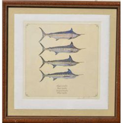 Beautiful framed color etching on heavy rag  paper, hand signed Mike Stidham showing four  different