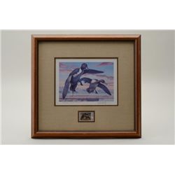 Framed and matted Limited Edition 1984 Nevada  Duck Stamp color print by artist Robert  Steiner, han