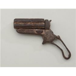Lot consisting of a rusty relic antique  Belgian copy of a Sharps 4 barrel derringer,  .22 caliber, 
