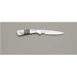 Custom knife by Levine in fine condition  approx. 6” overall with a 2-1/2” blade; grips  are beautif