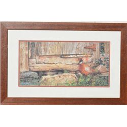 Framed and double matted color print entitled  “The Only Game In Town” by artist John  Mullane, limi