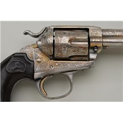 Colt Bisley Model Single Action revolver, .45  cal., 5-1/2” barrel, nickel finish,  checkered black 