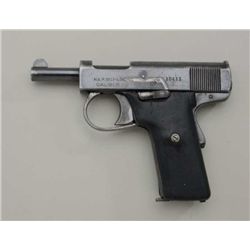 H&R Self Loader semi-auto pistol, .32 cal.,  3-1/2” barrel, blue finish, wood grips,  #10411. This g