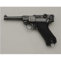 Mauser "Black Widow" Luger, #5687s, 9mm, 4"  barrel, checkered plastic grips with aluminum  base mag
