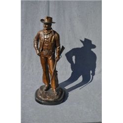 Large beautifully accomplished bronze of  American actor and patriot John Wayne in his  classic West