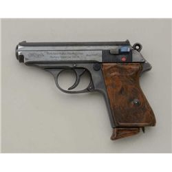 Walther PPK Commercial DA semi-auto pistol,  high polish blue, Crown “N”, 7.65mm cal.,  #244756 in o