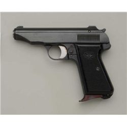 Bernardelli Brev. semi-auto pocket pistol,  9mm cal., 3-1/2” barrel, blue finish,  checkered black p