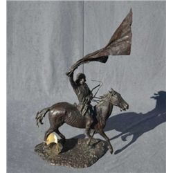 Original bronze signed Ernest Berke entitled  Apache signal number two of 12 circa 1960s to  70s. Ap