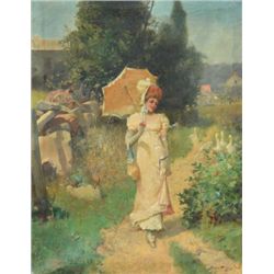Original oil painting on canvas signed  Benjamin Eaggleston and dated 1894.  Approximately 32” x 25”