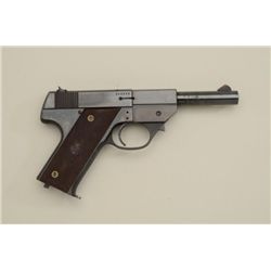 Hi-Standard Model GB semi-auto pistol, .22LR  cal., 4-1/2” barrel, blue finish, checkered  plastic g