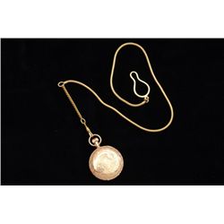 Gold filled A.W. Waltham Co. ladies pocket  watch #325396, case measures approximately 1  5/8" in di