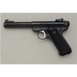 Ruger Mark II Target semi-auto pistol, .22LR  cal., 5-1/2” barrel, black finish, checkered  black gr