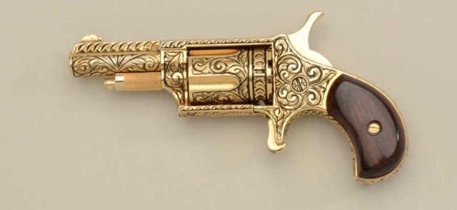 North American Arms Diminutive Spur Trigger Revolver Engraved By Phil Hudson 22lr Cal 1 58