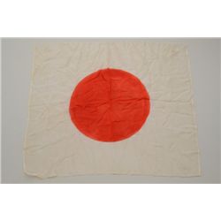 Japanese 'meatball' flag on silk, measuring  34 x 28 1/2", in overall very good condition  with one 