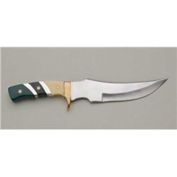 Large unmarked custom sweeping curved blade  knife in fine condition approx. 12” overall  with a 7’ 