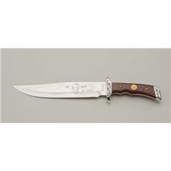 Jim Bowie Wild West Bowie knife No. 7 with  wood grip in like new condition, approx.  13-1/2” overal