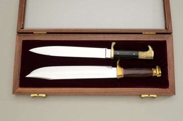 Cased Set Of 2 Kershaw Custom Knives Both In Like New Condition The First Marked Golden Eagle A