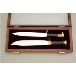 Cased set of 2 Kershaw custom knives, both in  like new condition; the first marked Golden  Eagle, a