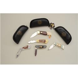 Lot of 5 different Franklin Mint Collector  folding knives, all in excellent condition  and each in 