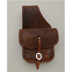 Modern leather saddlebags in fine condition  marked “Cowboy Corner, Maker, Prescott, AZ.    Est.:  $