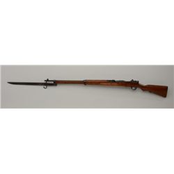 JAPANESE ARISAKA LONG PATTERN 6.5 CAL WITH  BAYONET AND SCABBARD #52527.  ALL MATCHING  MUM GROUND. 