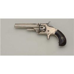 S & W 1ST MODEL 3RD ISSUE 22 CAL, BT 23 S.A.  REVOLVER #128162, 75-85% ORIGINAL NICKLE,  SOME MINOR 