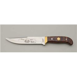 Wild Bill Hickok Commemorative Bowie knife  with etched blade in like new condition.    Est.:  $100-
