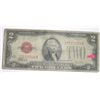 Image 1 : 1928 SERIES F RED SEAL $2 BILL SERIAL # D75372504A *RARE VERY OLD EARLY BILL*! BILL CAME OUT OF SAFE